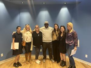Staff from RecoverWell, Destinations for Teens, and Insight Treatment tour the brand new music studio at Rancho San Antonio's Creative Healing Arts Program.