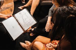 Fashion illustrations by Tess Mann.