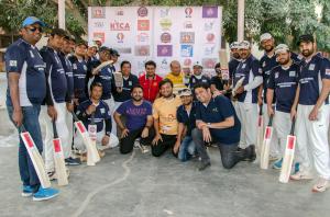 Team ACB being gifted cricket bats by KYCA during the Agrawal cricket League