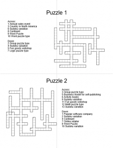 Criss Cross puzzle book page example