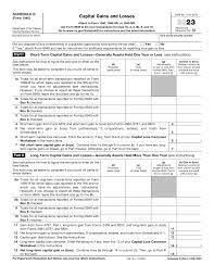 New Irs Schedule D Tax Form Instructions And Printable Forms For