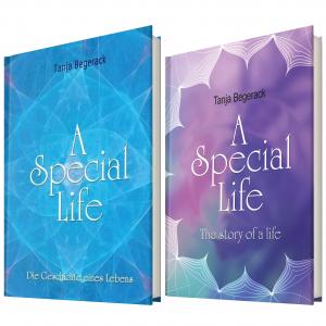 "Author Tanja Begerack proudly presents the German and English editions of her inspiring work 'A Special Life - The Story of a Life'." © Tanja Begerack
