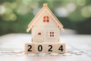 Wooden house model on 2024 wooden blocks