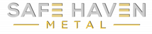 Company name logo with silver letters and gold letters as the capital E, appearing as stacks of gold bars
