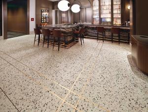 Terrazzo floor in the Godfrey Hotel.