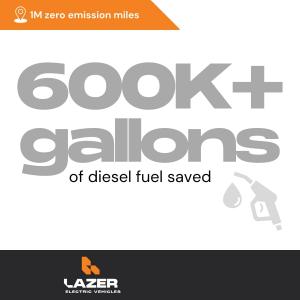 600k Gallons of diesel fuel saved with Lazer Logistics EV program
