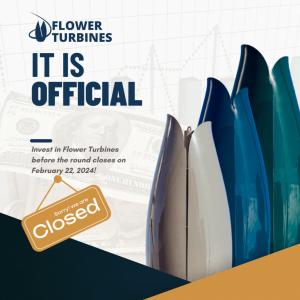 Flower Turbines Announces 40 Days Till Funding Round Closes