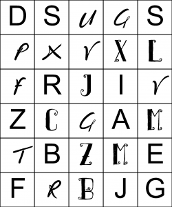 Letterbox Puzzle Multiple Fonts