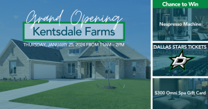 Kentsdale Farms Grand Opening Event Photo with prize descriptions