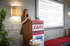 ARWS CEO Heidi Muller at the lecturn launching the first International Adventure Racing Conference
