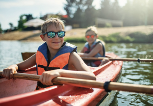 Campers in kayak