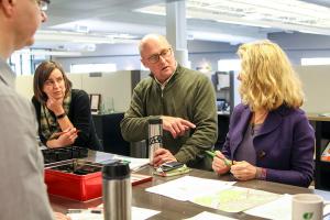 Dental Planner Renee Moe works with other members of the PRA Healthcare Design Studio