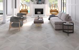 Jennifer Farrell is awarded the 2023 Top Flooring Product of the Year in Tile and Stone Award, for her Barrel Parquet floor tile with Louisville Tile.