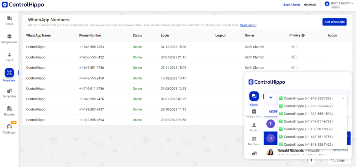 switch between multiple WhatsApp accounts
