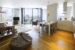 Cheval Three Quays luxury open plan living and kitchen ares