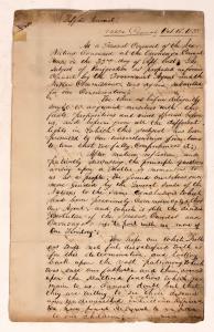 Handwritten 1833 letter delivered to a US Indian Agent, in which the Chiefs of the Six Nations proclaimed they wouldn’t trade any more of their lands at the Government’s request (est. $5,000-$10,000).