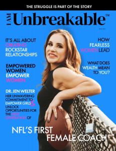 Jennifer Welter, First Female Coach in the NFL, Scores Touchdown as the Cover Story for I Am Unbreakable Magazine