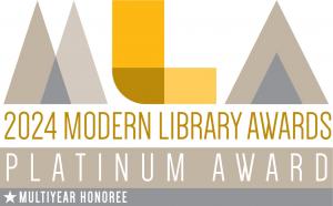 The Modern Library Awards (MLAs) is an annual program that recognizes excellence in products and services for libraries. Vendors submit entries, which are judged by LibraryWorks readers and webinar attendees — approximately 80,000 librarians in public, ac