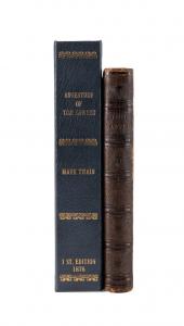 First edition, first state copy of Adventures of Tom Sawyer by Mark Twain, published by American Publishing Co., bound in the publisher’s three-quarter Morocco binding (est. $5,000-$7,000).