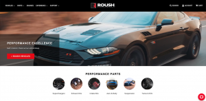 A screenshot of the new Roush Performance website homepage