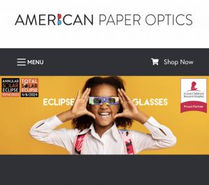 Based on manufacturing 300+ million solar eclipse glasses since 1990 in the U.S., American Paper Optics is ramping up for the April 8, 2024 Total Solar Eclipse.