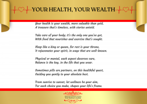"Inspirational Virtual Expression card titled 'Your Health, Your Wealth' featuring a heart-healthy lifestyle theme in celebration of Heart Awareness Month."