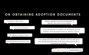 All my documents are falsified --the facilitators gave me nothing." Adoption: What You Should Know at online booksellers and https://www.amazon.com/dp/B08GVCCR5T