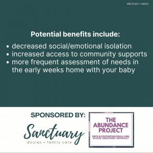 Potential benefits: Less isolation, more support, frequent assessment of baby's needs. Enjoy the advantages of joining our research study.