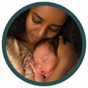 A doula supporting a new mom and baby during their journey.