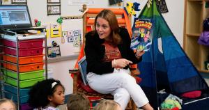 Photo of Amber Nichols in the classroom.