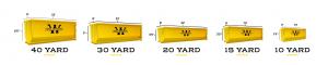 Illustration of Wall Recycling's roll off dumpster rental sizes.