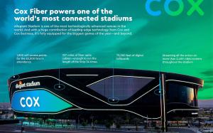Infographic that highlight's Cox's service at Allegiant Stadium in Las Vegas