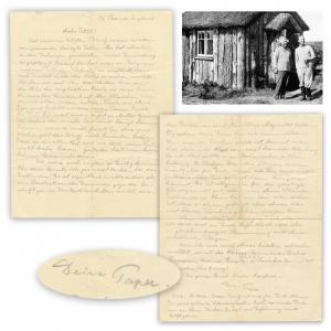 Lot 431 is a two-page autograph letter signed by Einstein, explaining that he fled Europe in September 1933 because “there were plans for my assassination.” (est. $30,000-$40,000).
