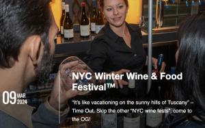 Crush Wine Experiences hosts its 12th Annual NYC Winter Wine & Food Festival,  Saturday, March 9 in Chelsea/Flatiron