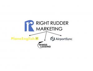 RRM logo with logos for Airport Sync, PlaneEnglish, and WingsLeasing