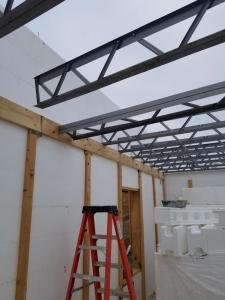 ICF Walls and Ceiling Steel Beams