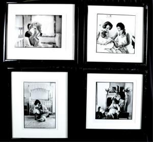 Four photographs, three of Jackie Kennedy and daughter Caroline, one of Jackie and her sister Lee holding Lee’s son Anthony, taken in 1961 by Jacque Lowe and signed (est. $400-$800).
