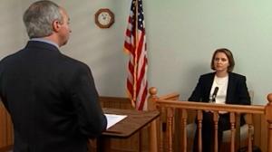 Figure 2. Law enforcement officer testifying in court.