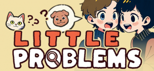 The logo image for the game "Little Problems" featuring two main characters