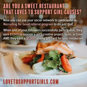R4G Launch 1 for 1 Solution to Help Fund Girl Causes and Reward Dining for GOOD