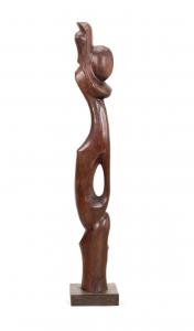 Untitled Abstract Totem sculpture, made from carved and painted wood by the Cuban-French artist Augustin Cardenas (1927-2001), stands 61 ½ inches tall, monogrammed (est. $20,000-$30,000).