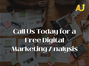Images of work at an office desk shows the concept of Reach out today for a complimentary and confidential audit of your online presence!