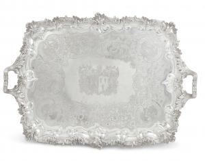 William IV sterling silver two-handled tray by Paul Storr (London, 1834) (est. $6,000-$8,000).