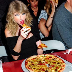 Taylor Swift Eating RoadKill Pizza
