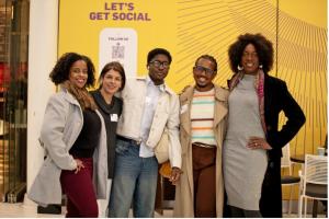 Camille Emeagwali, Devika Gopal Agge with honoree Ngozi Okaro and guests  (Photo Credit: The New York Women’s Foundation / Gabriella Toth)