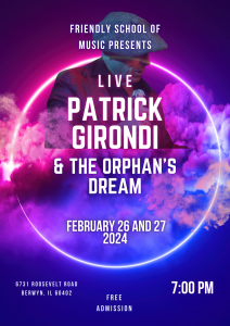 Patrick Girondi & the Orphan’s Dream, Live Concert