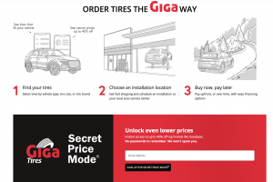 Giga Tires - Home Page Sign up