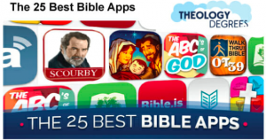 heology Degrees ranks Scourby Bible App number 1 and said “The value of the app is worth more than the device cost”