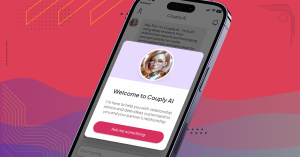 An image of a phone with the Couply App AI on it