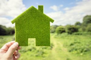 Green eco house environmental background